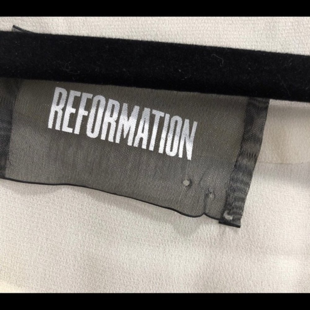 REFORMATION RUFFLE TIE CROP BLOUSE - Picture 4 of 7